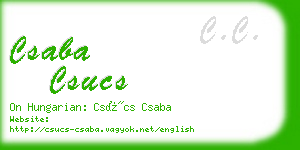 csaba csucs business card